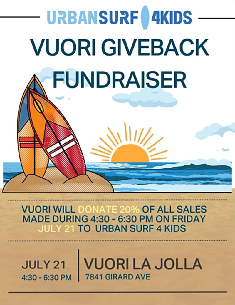 Vuori Giveback Fundraiser July 21 2023