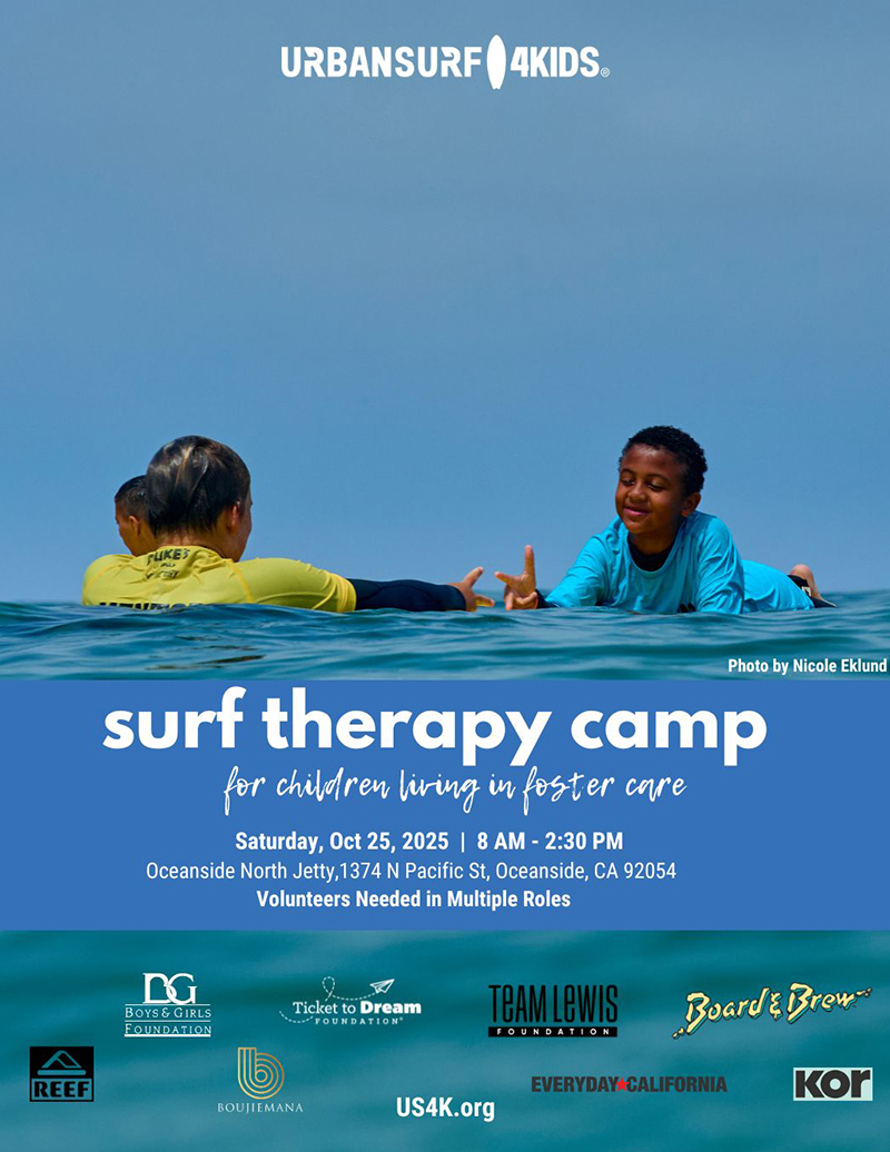 Surf Therapy Camp at Oceanside North Jetty Oct 25th