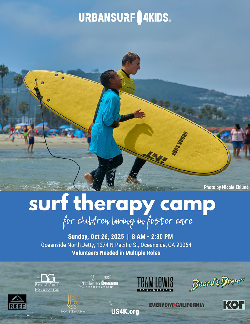 Surf Therapy Camp at Oceanside North Jetty Oct 26th