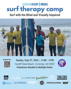September 27, 2026 Surf with the Blind and Visually Impaired Sponsored by Encinitas Lions Club